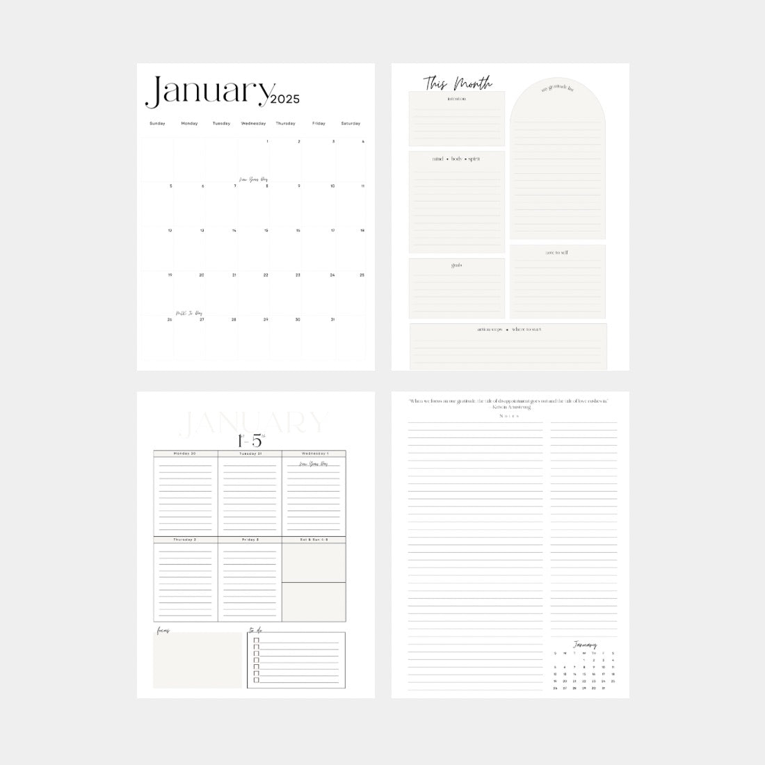 2026 Weekly Planner 6.5 x 8.5”