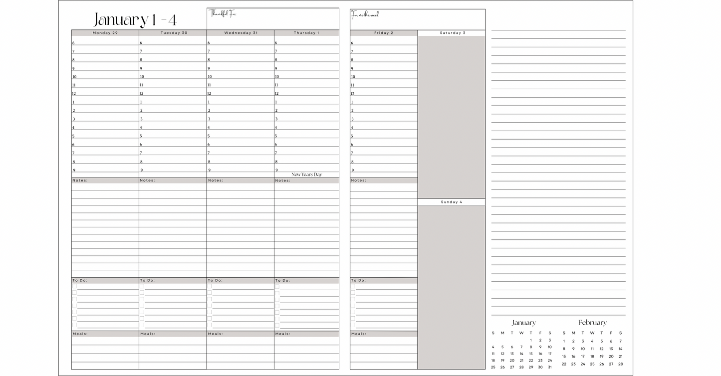 2026 Weekly Planner
